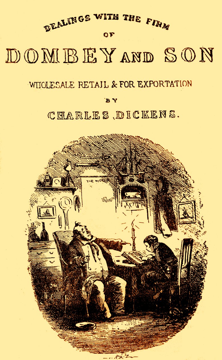 Dombey & Son, Charles Dickens. Baş sayfa by Hablot Knight Browne