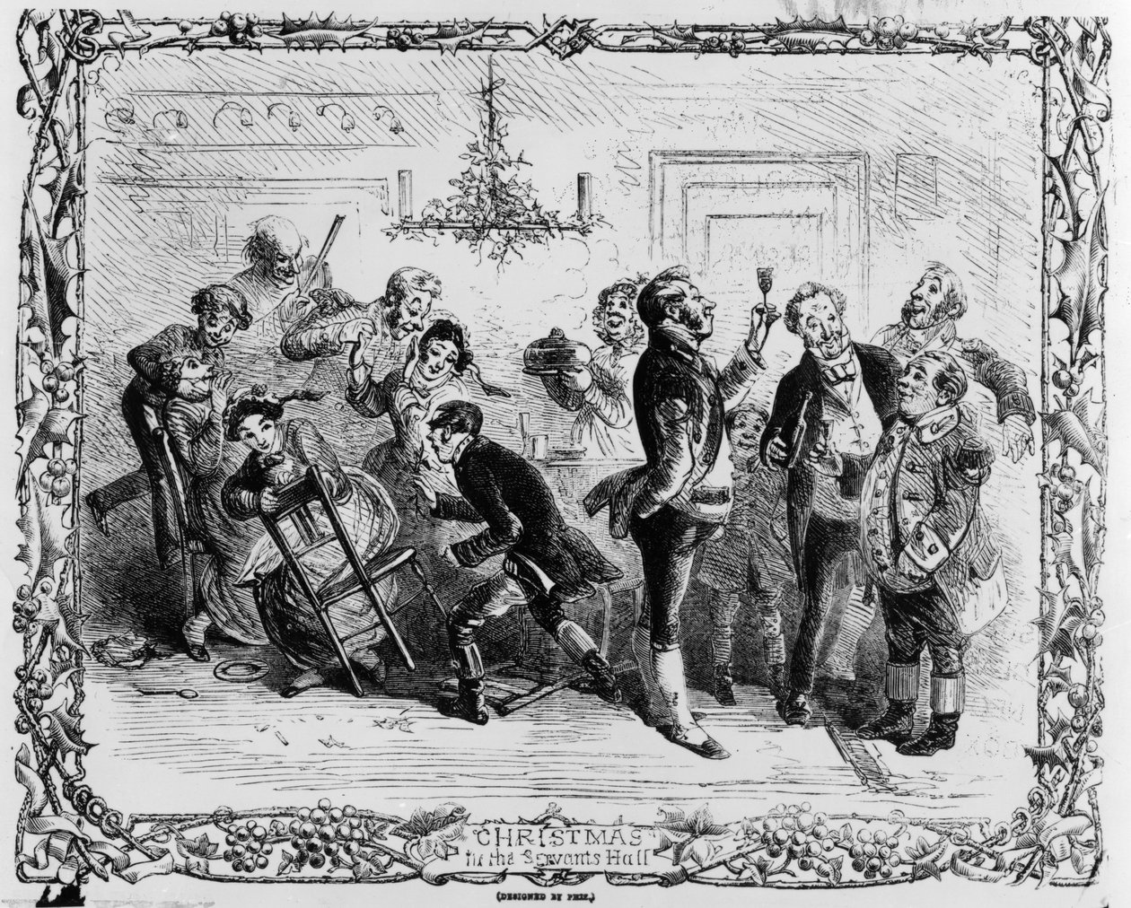 Hizmetçi Salonunda Noel by Hablot Knight Browne
