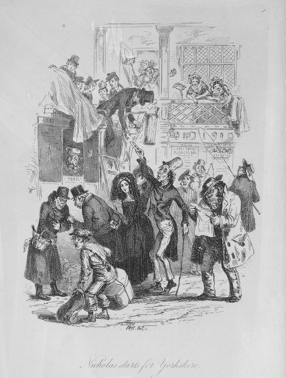 Nicholas Yorkshire için başlıyor, Charles Dickens (1812-70) tarafından 1839