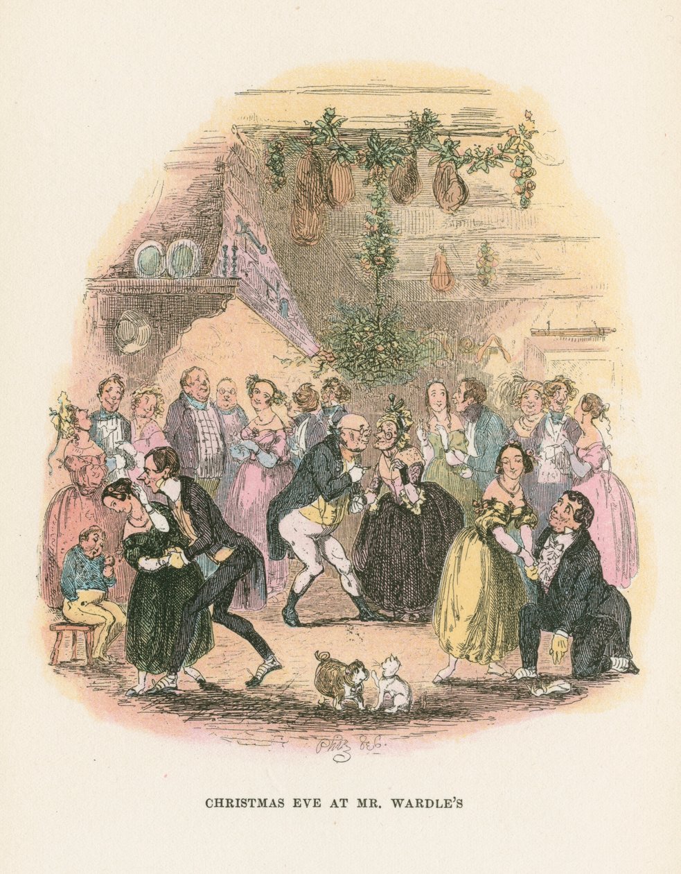 Charles Dickens, 1836-1837, Pickwick Kulübünün Ölümünden Sonra Belgelerinden bir sahne by Hablot Knight Browne