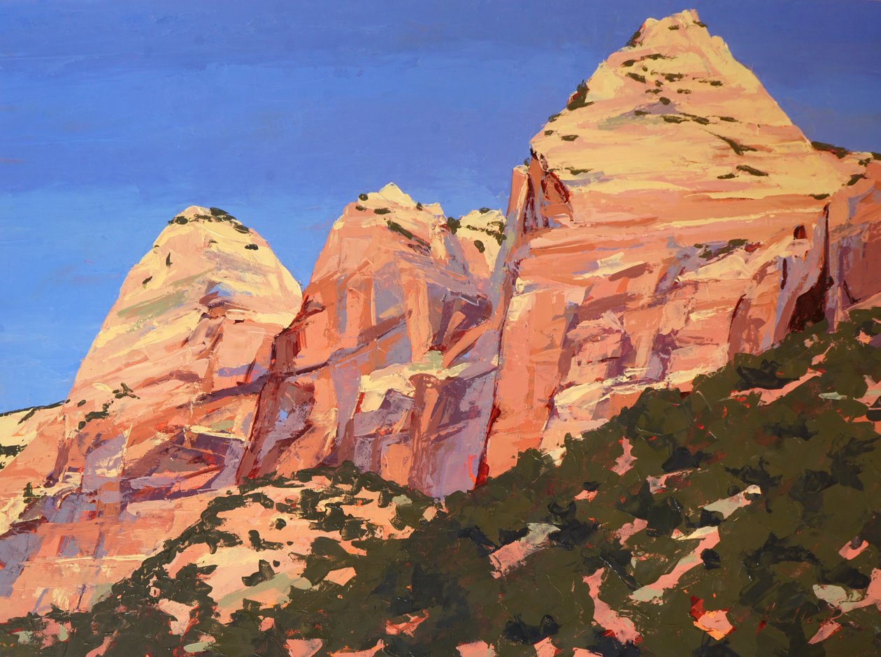 Geç Öğleden Sonra Patrikler, Zion II, c.2025 (masonit üzerine yağlıboya) by Hadley Rampton