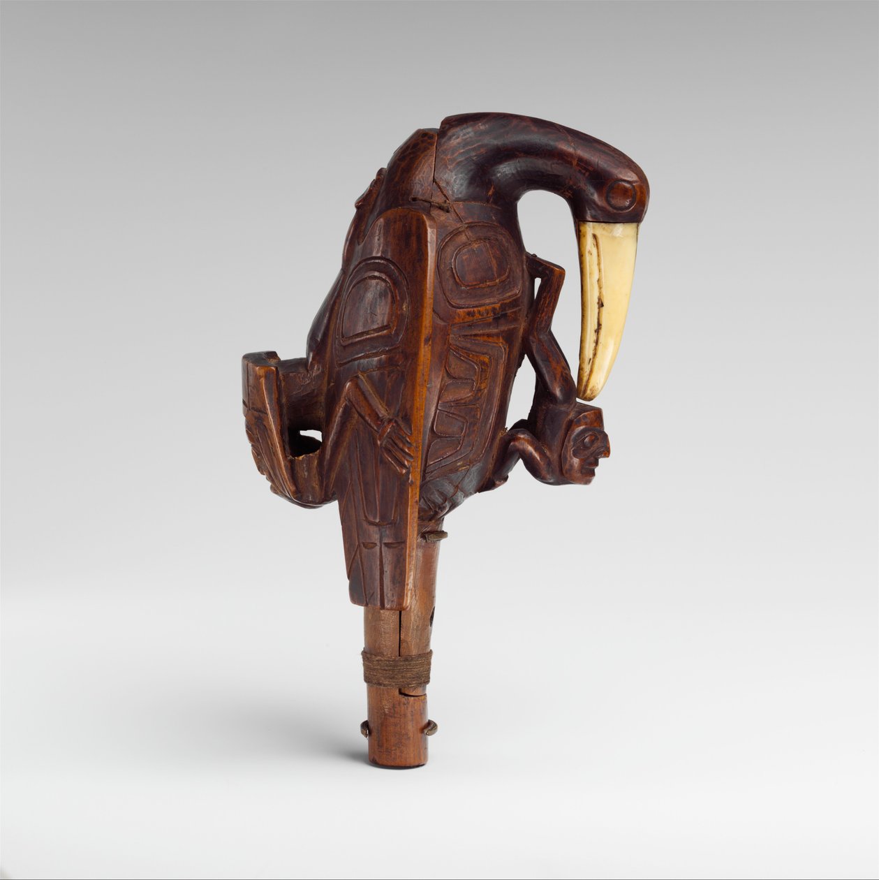 Raven Rattle, 1840 dolayları (ahşap ve fildişi) by Haida