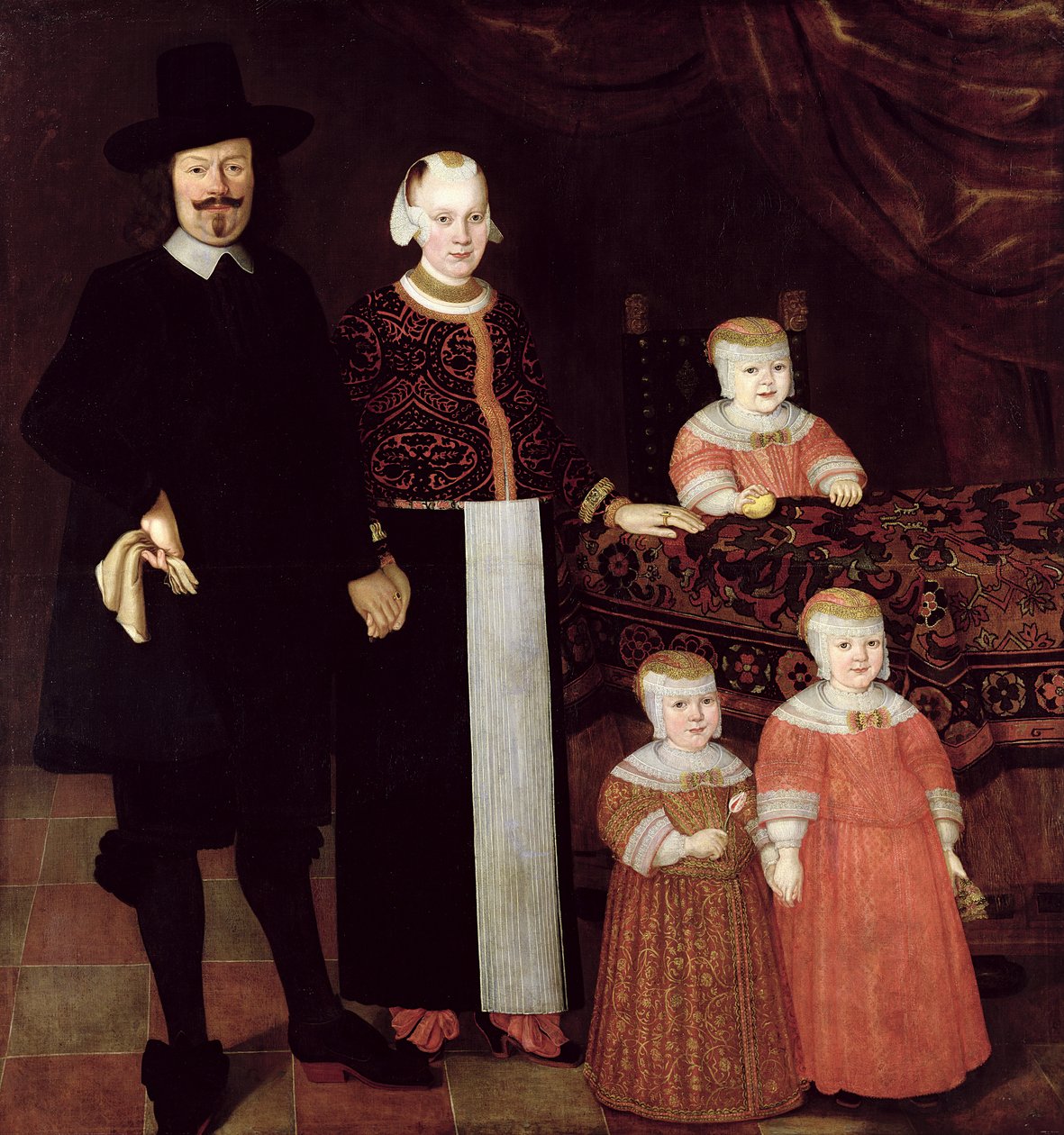 Hamburg Ailesinin Portresi, c.1640 by Hamburg Master