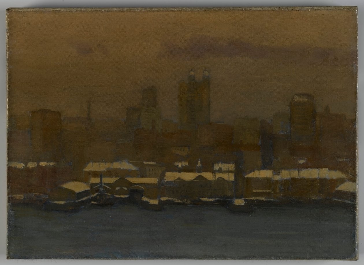 River Front, Kışın New York, c.1912 by Hamilton Easter Field