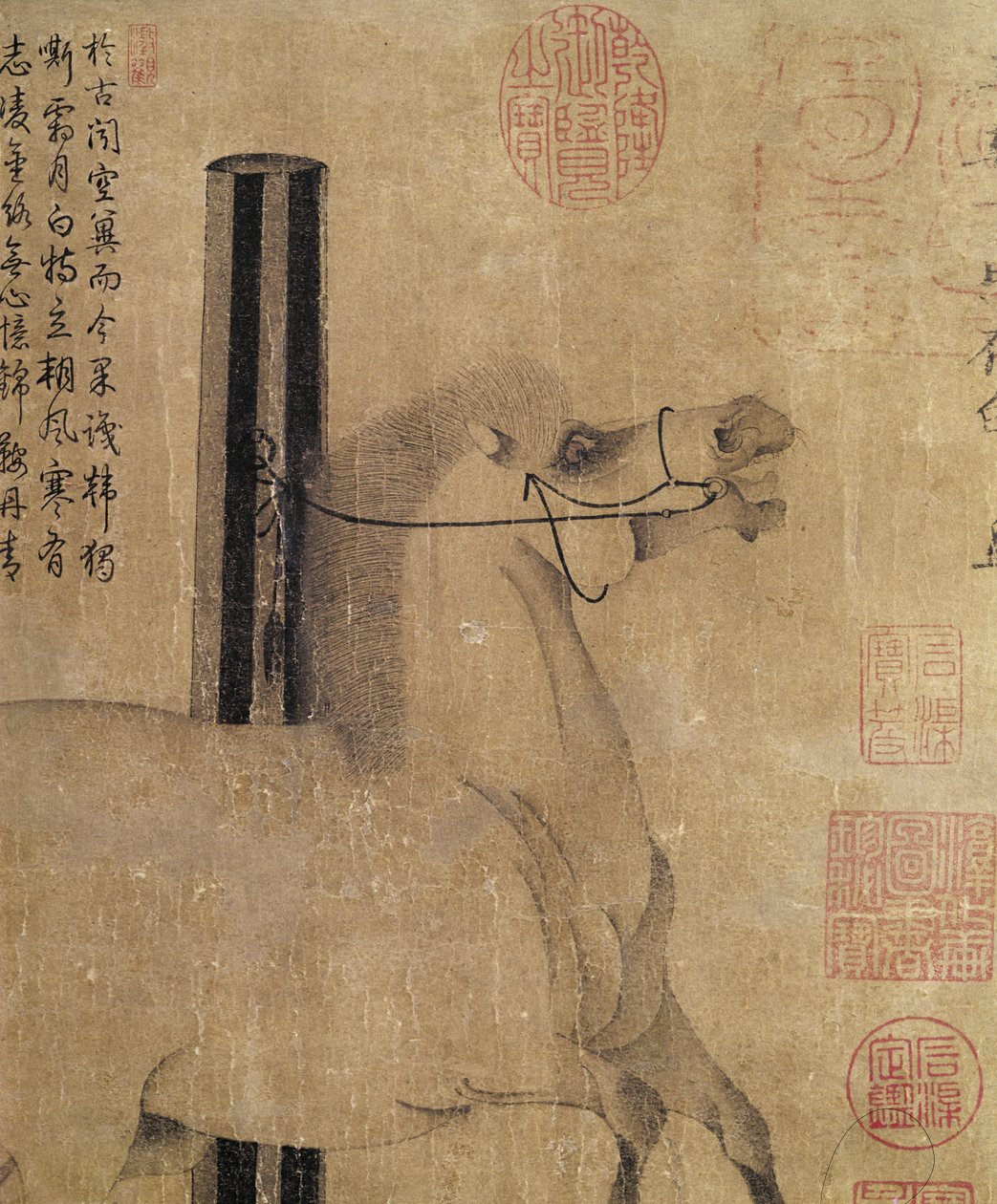 Gece Parlayan Beyaz, Tang hanedanı (618-907) c.750 (kağıt üzerine mürekkep) by Han Gan
