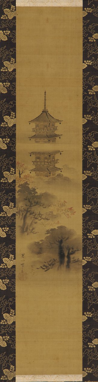 Bir Pagoda, Edo dönemi, 17. yüzyılın ortaları ile 18. yüzyılın başları. by Hanabusa Itcho