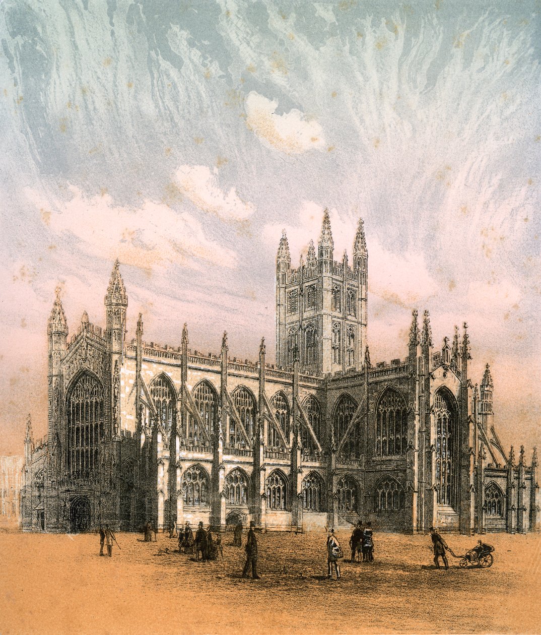 Bath Manastırı, Somerset, c1870 by Hanhart