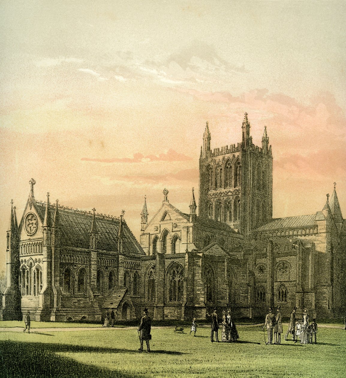 Hereford Katedrali, Herefordshire, c1870 by Hanhart