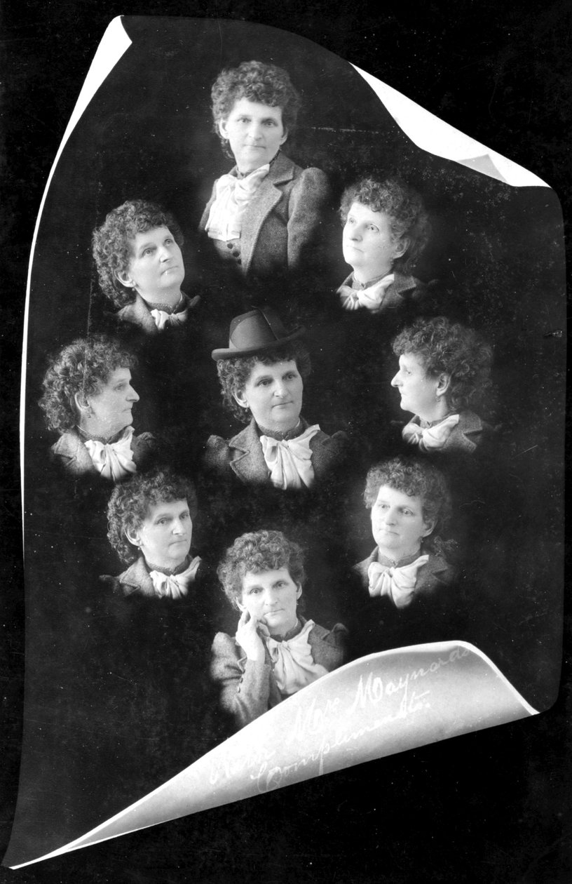 Çoklu pozlama kendi portreleri, c.1895 (bw fotoğraf) by Hannah Maynard