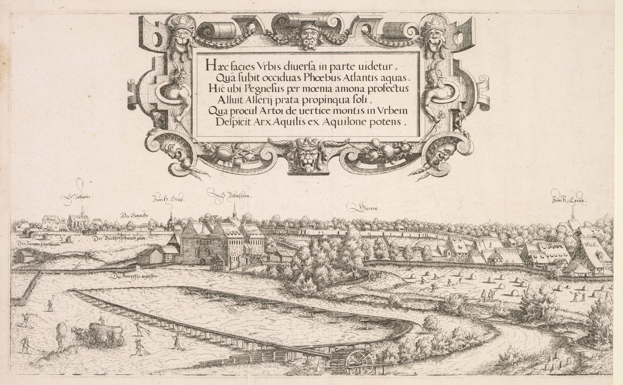 Nürnberg Panoramik Görünümü: Sol Kısım by Hanns Lautensack