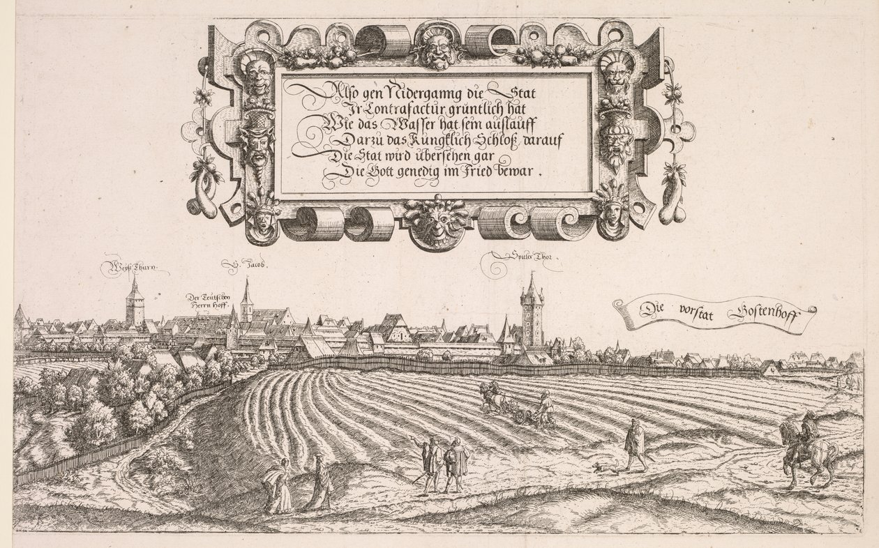 Nürnberg Panoramik Görünümü: Sağ Kısım by Hanns Lautensack