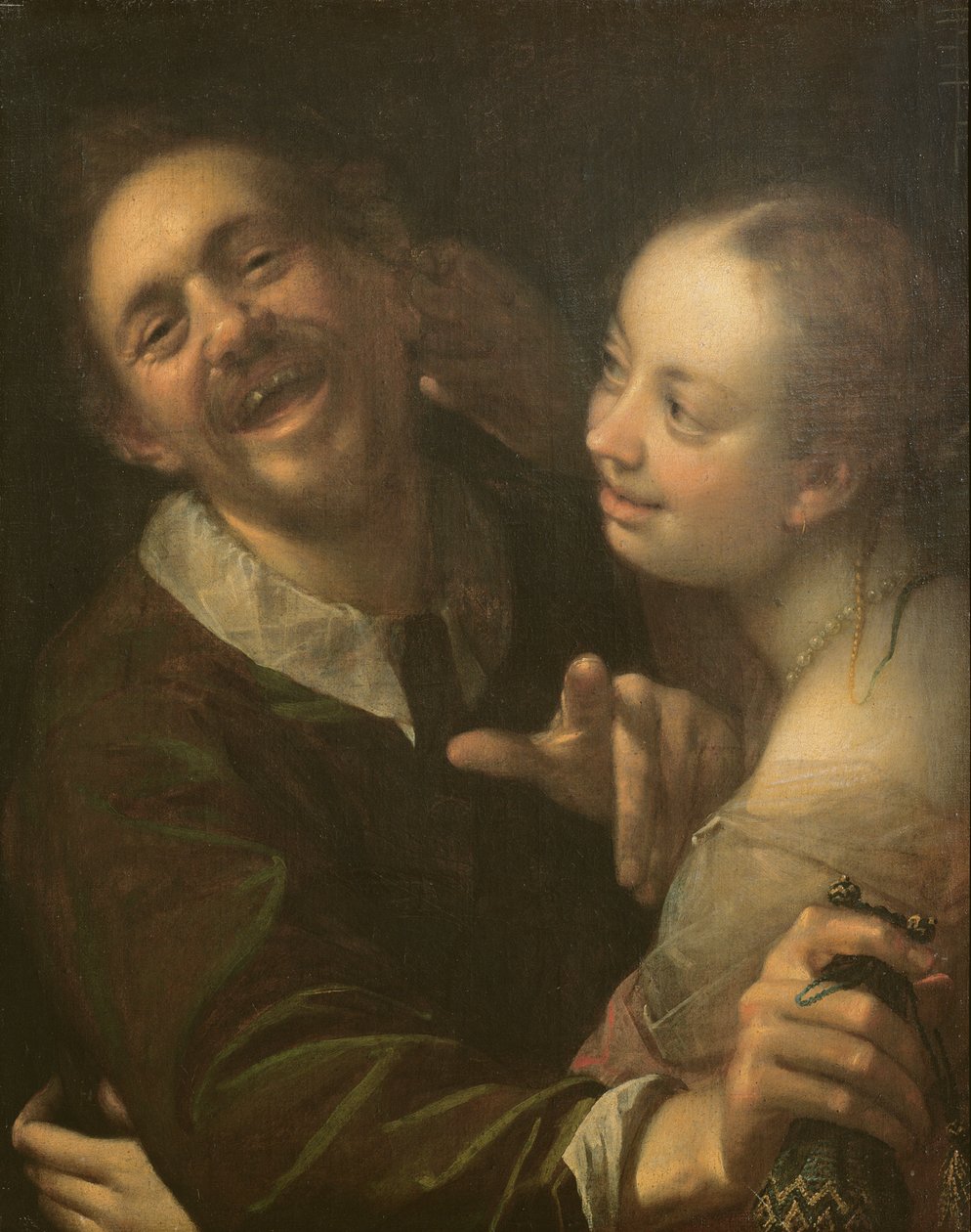 Gülen Bir Çift, sanatçının karısıyla kendi portresi (Scherzendes Paar), 1596 by Hans von Aachen