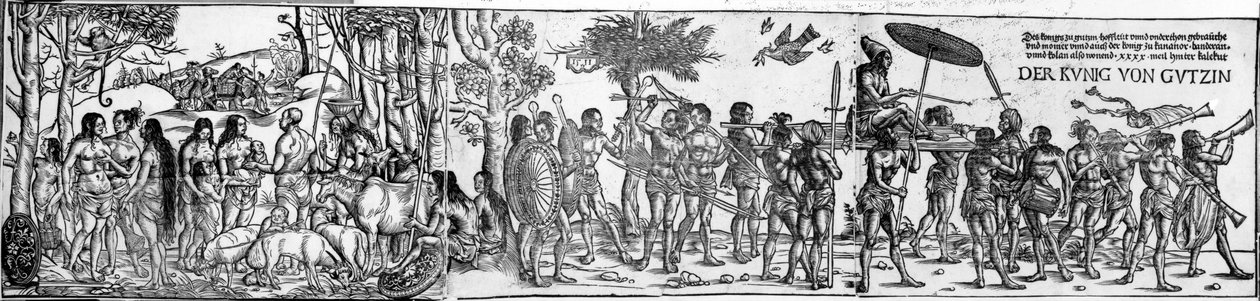 Der kuing von Gutzin, print made by George Glockendon, 1511  by Hans Burgkmair