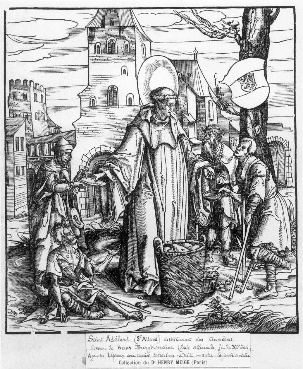Aziz Adelard (c.752-827) sadaka dağıtıyor by Hans Burgkmair