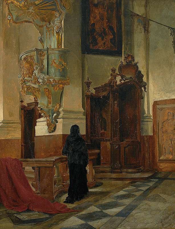Barok kilise iç by Hans Eduard von Berlepsch Valendas