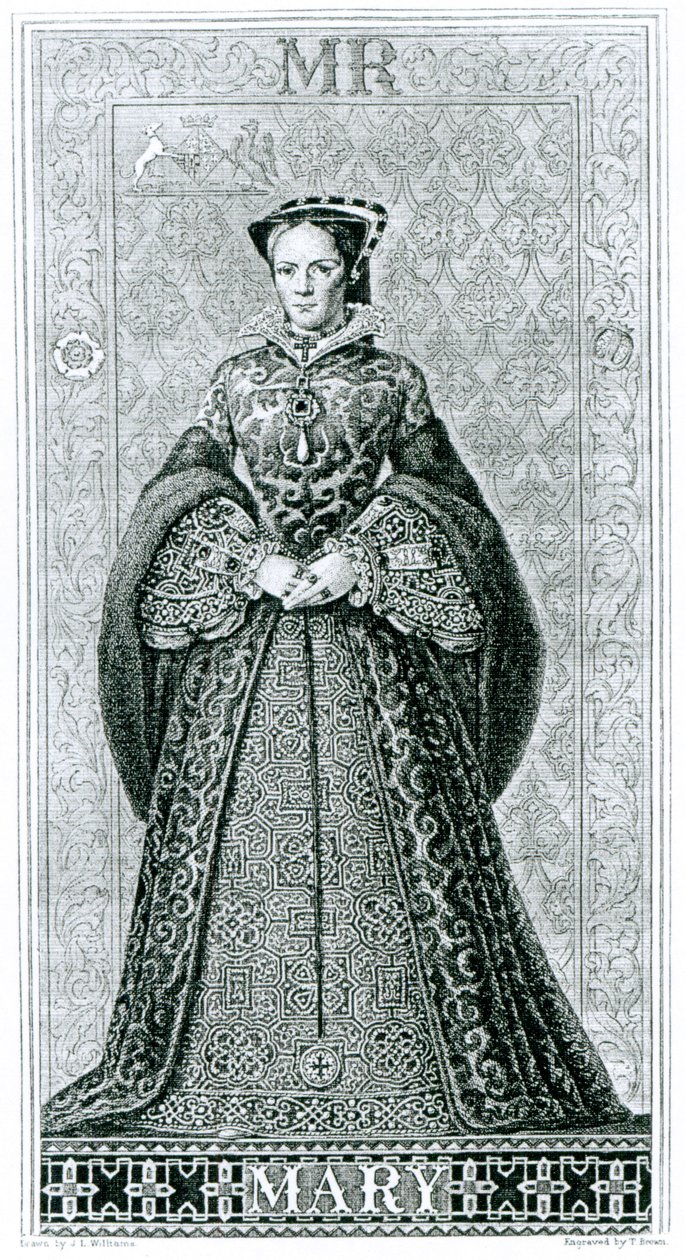Kraliçe Mary I T.Brown tarafından oyulmuş by Hans Eworth