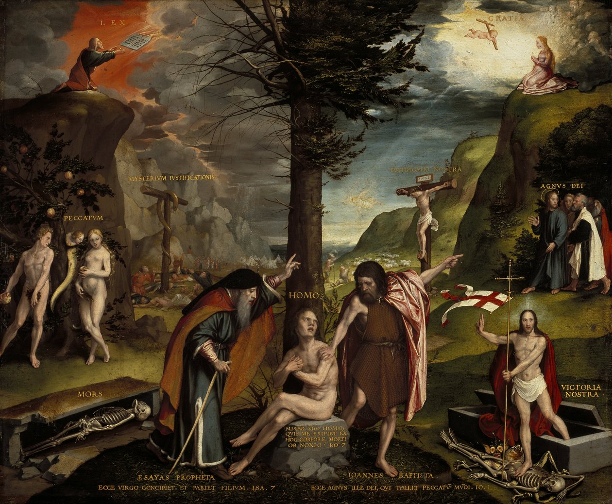 Eski ve Yeni Ahitlerin Bir Alegorisi by Hans Holbein der Jüngere