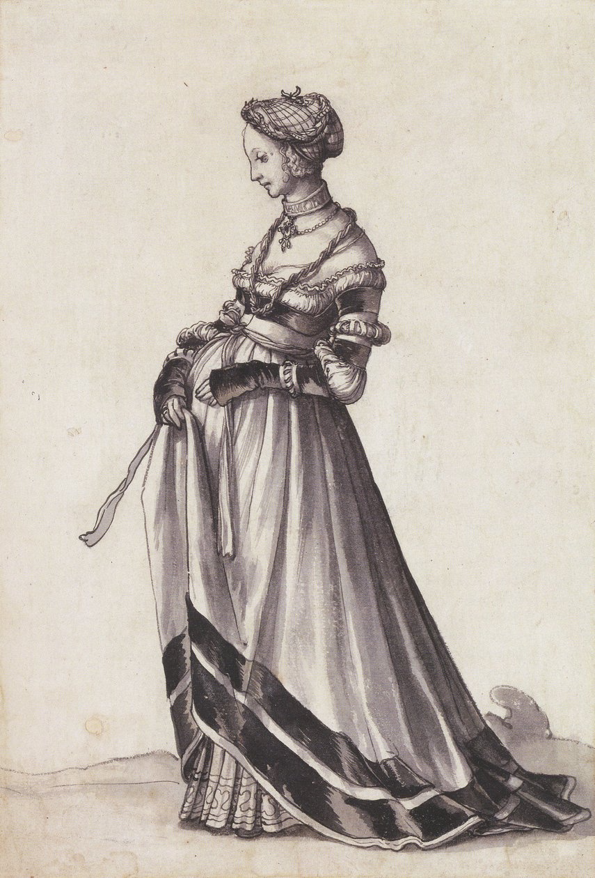 Sola Doğru Yürüyen Basel Kadını by Hans Holbein der Jüngere