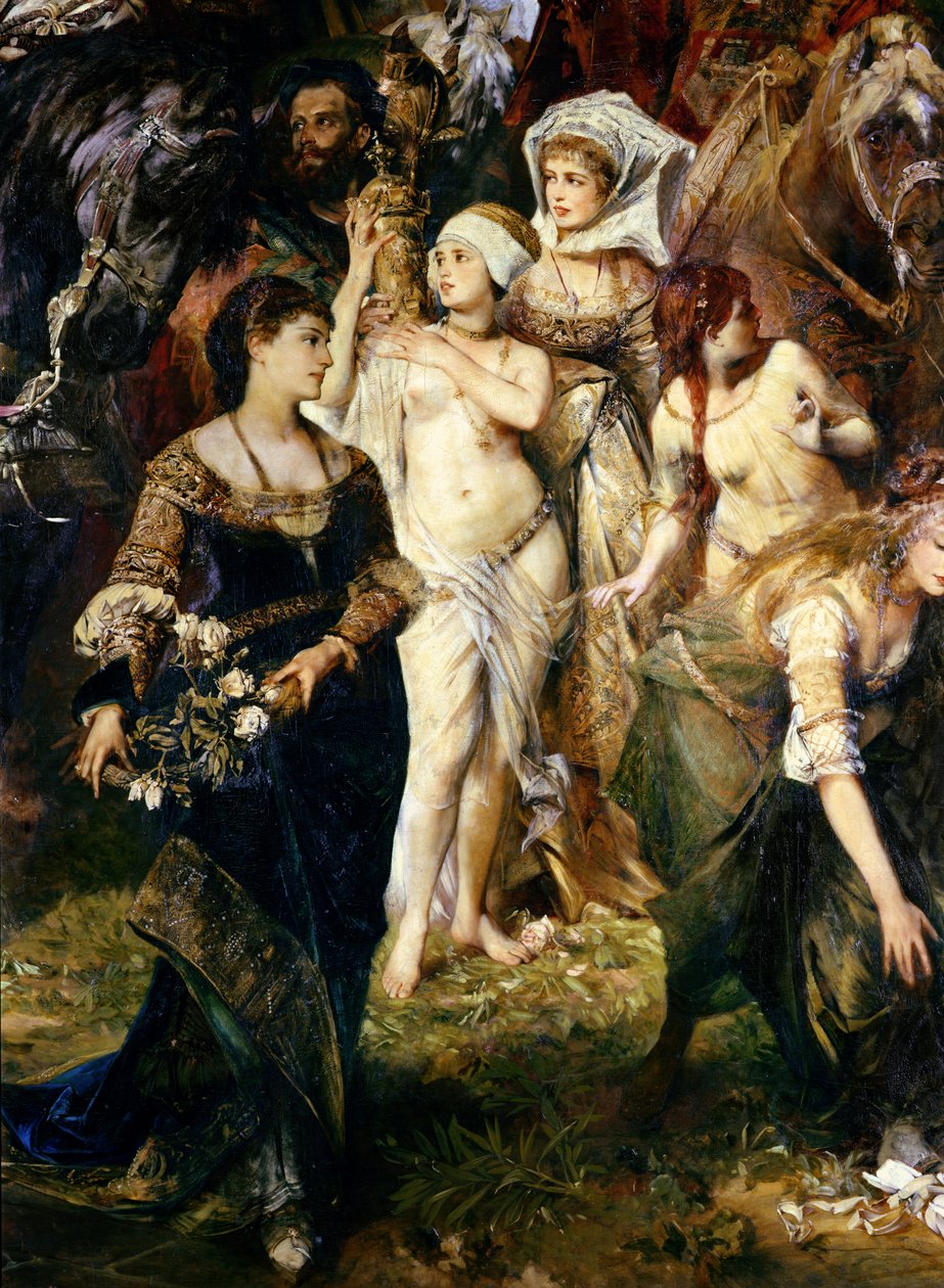 Detail of Entrance of Emperor Charles V (1500-58) into Antwerp in 1520, 1878  (see also 141421, 141423 and 141424) by Hans Makart