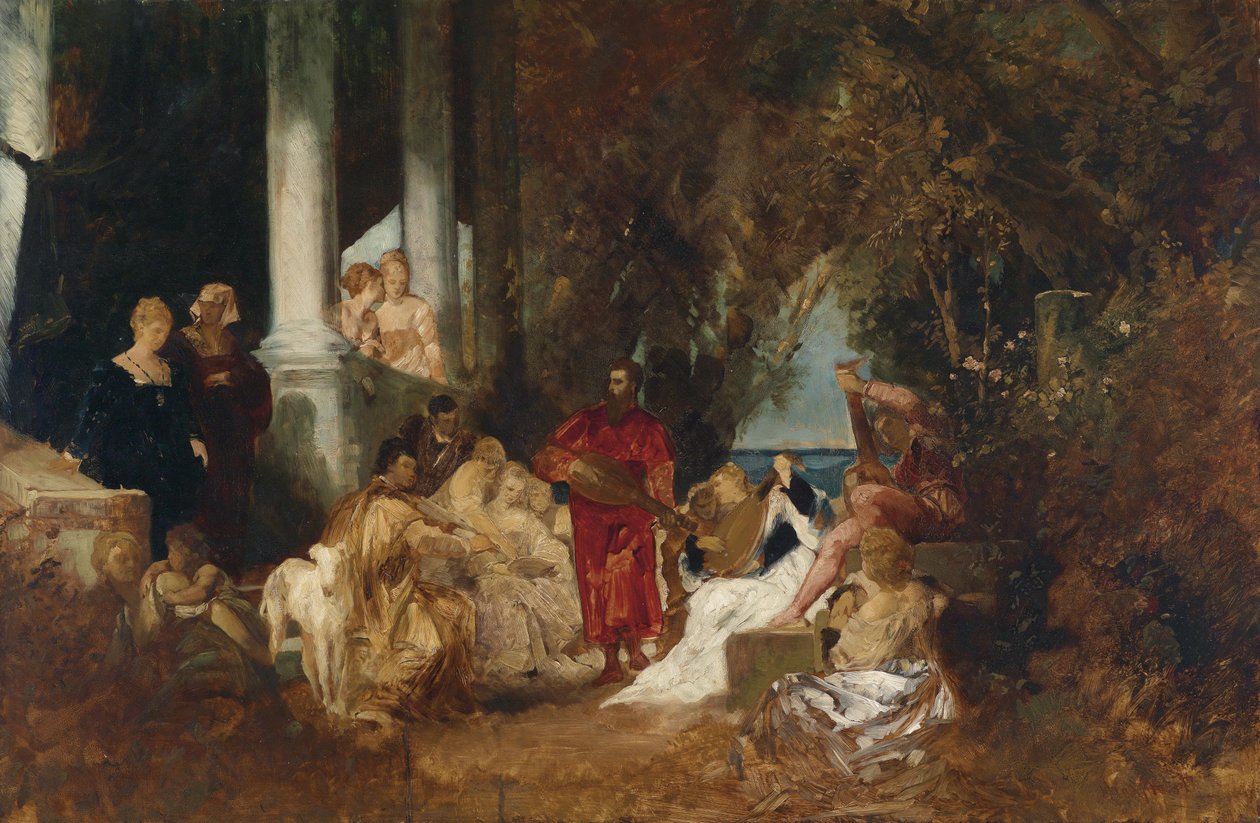 müzikli eğlence by Hans Makart