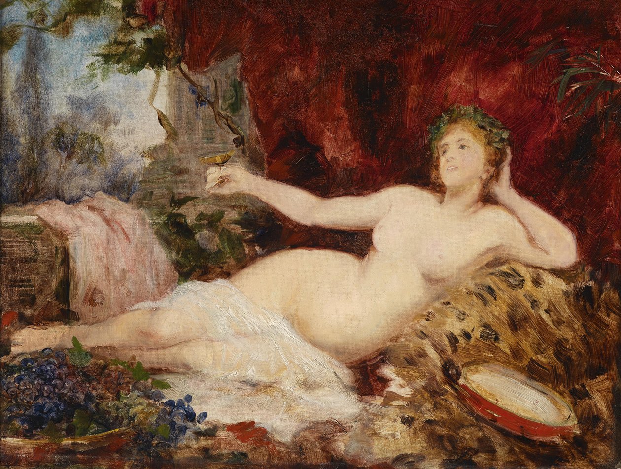 Dinlenme bacchante by Hans Makart