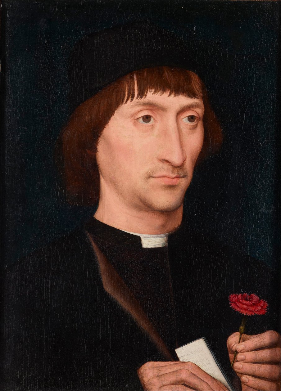Pembe Bir Adamın Portresi by Hans Memling