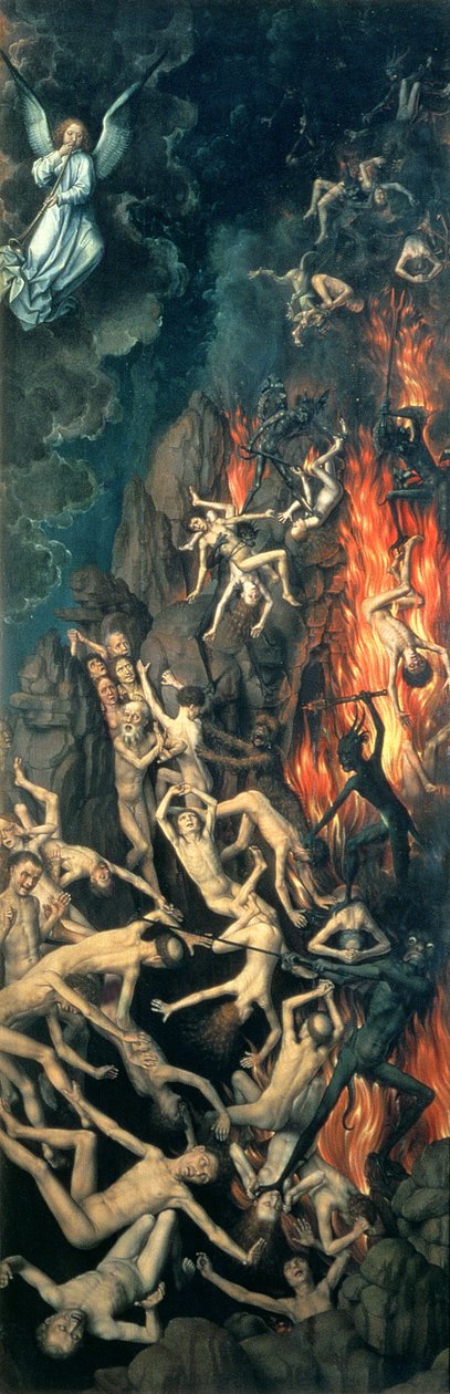 Son Yargı, 1473, 144071 panel detayında yağ by Hans Memling