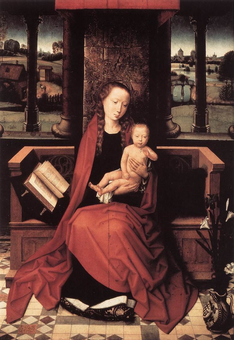 Bakire ve Çocuk Enthroned by Hans Memling