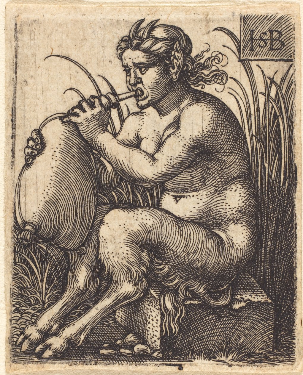 Gayda Çalan Satyr Kadın, c.1525-50 by Hans Sebald Beham