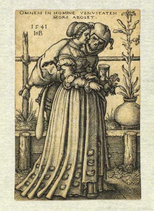 Ölümün eşlik ettiği kadın by Hans Sebald Beham