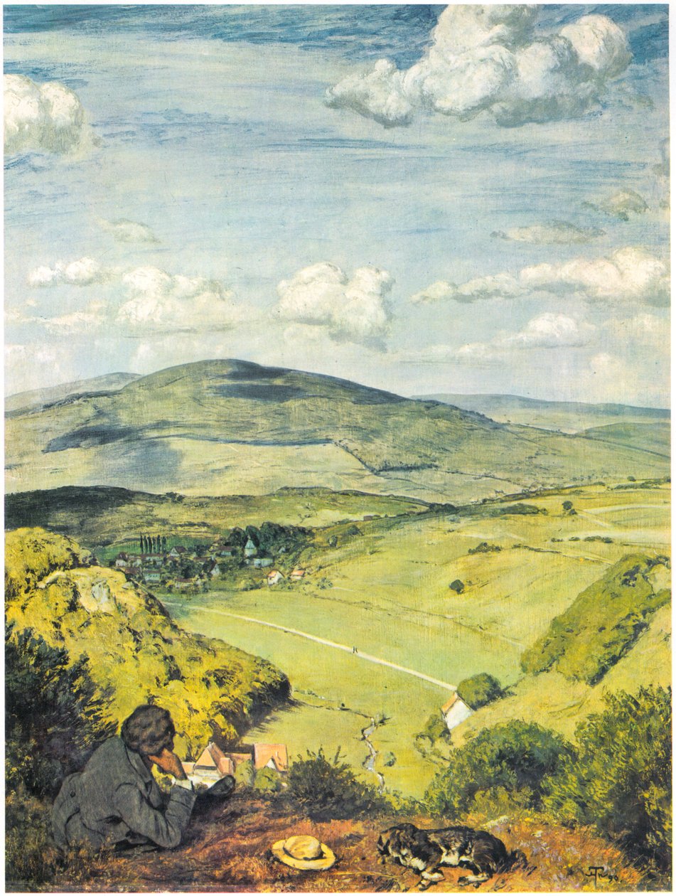 Taunus vadisinin görünümü / Taunus manzarası by Hans Thoma