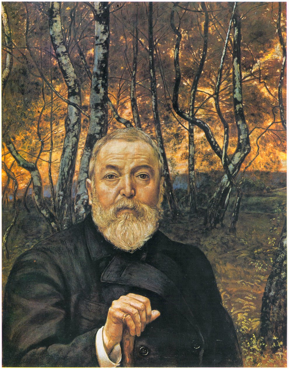 Huş ağacının önünde kendi kendine portre by Hans Thoma