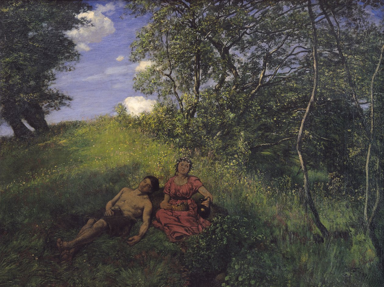 öğle uykusu, 1889 by Hans Thoma
