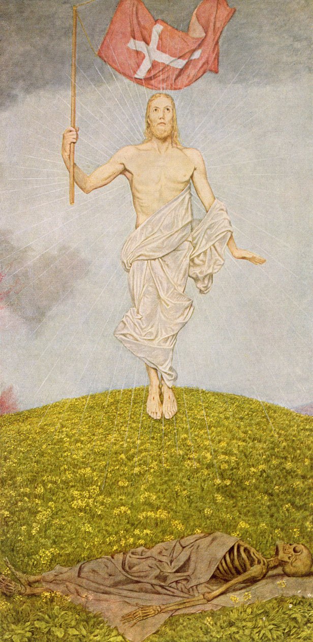 İsa'nın Dirilişi, Leipzig'de yayınlanan 'Festkalender'den bir örnek c.1910 by Hans Thoma