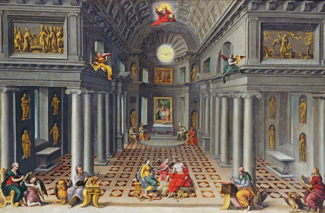 Kilisenin Zaferi veya Hıristiyanlığın Bir Alegorisi by Hans or Jan Vredeman de Vries