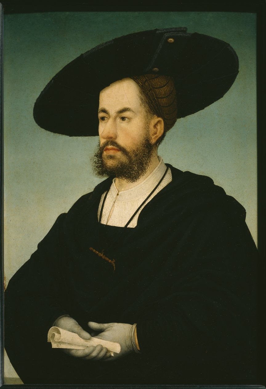 Anton Fugger'ın portresi, c.1500-29 (kireç panel üzerine yağlı boya) by Hans or Johan Maler