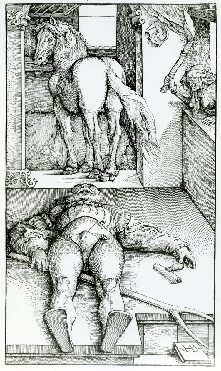 Uyuyan Damat ve Büyücü by Hans (after) Baldung Grien