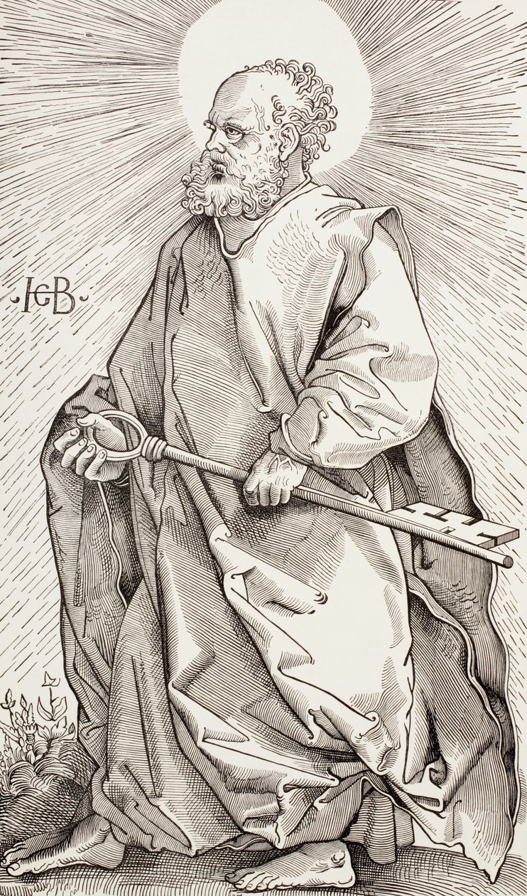 Aziz Peter, Cennetin Krallığının Anahtarlarını Tutuyor by Hans (after) Baldung Grien