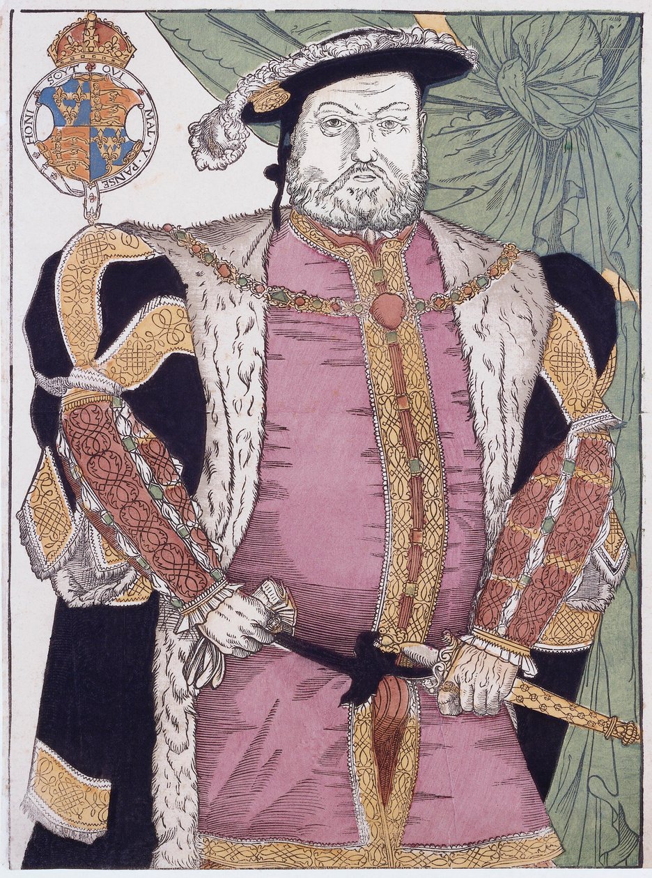 İngiltere Kralı VIII.Henry (gravür) by Hans (after) Holbein