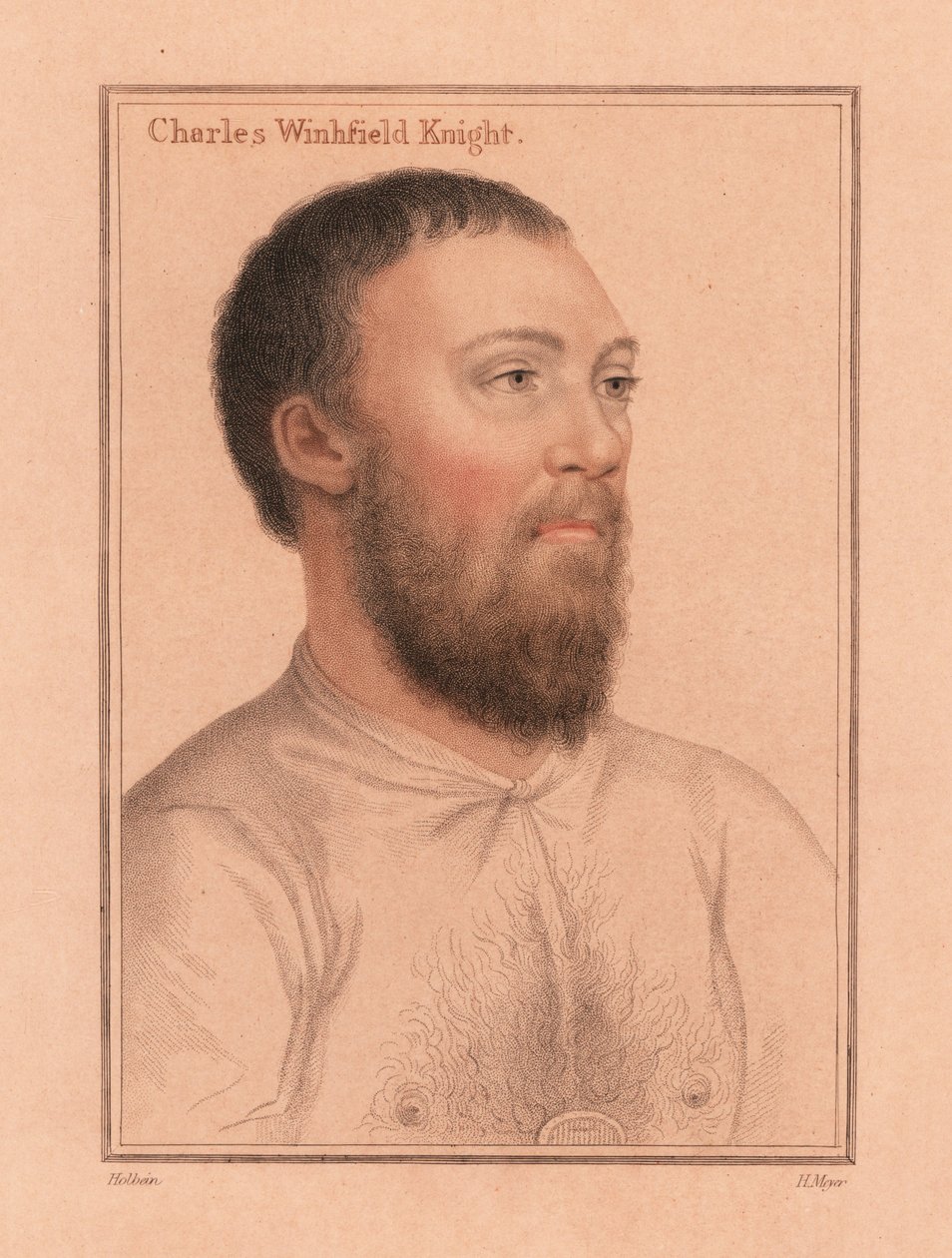 Kimbolton Kalesi'nden Charles Wingfield, 1812 (gravür) by Hans (after) Holbein the Younger