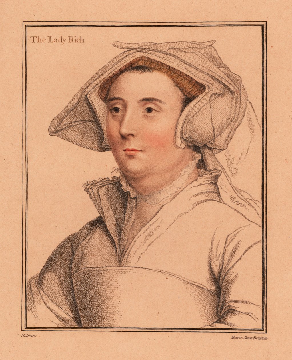 Elizabeth Jenkes, Leydi Rich, Sir Richard Rich'in eşi, 1812 (gravür) by Hans (after) Holbein the Younger