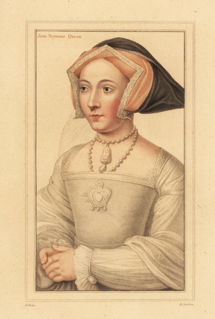 Jane Seymour, İngiltere Kraliçesi, Kral VIII. Henry'nin üçüncü eşi, 1812 (gravür) by Hans (after) Holbein the Younger