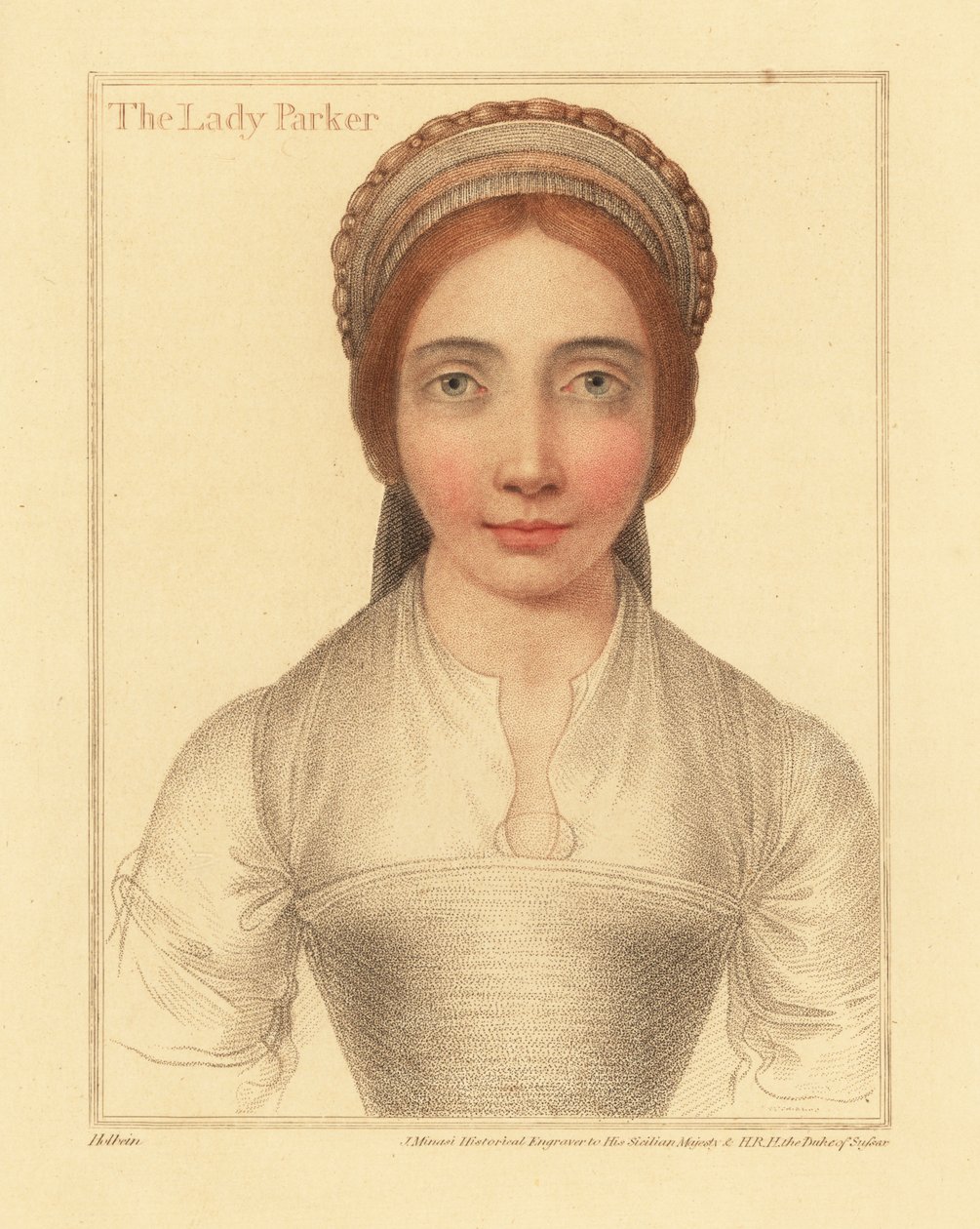 Leydi Parker, Sir Henry Parker'ın karısı., 1812 (gravür) by Hans (after) Holbein the Younger