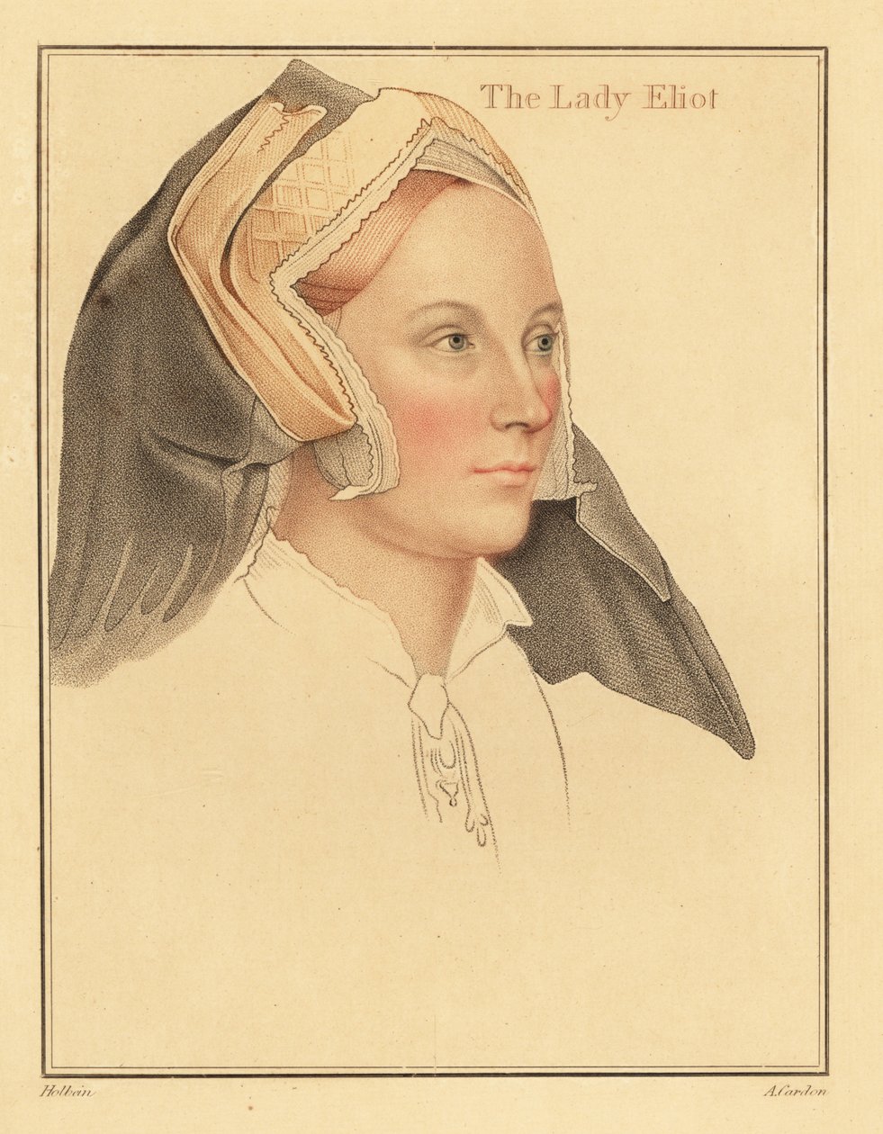 Margaret, Leydi Elyot, 1569'da öldü. , 1812 (gravür) by Hans (after) Holbein the Younger