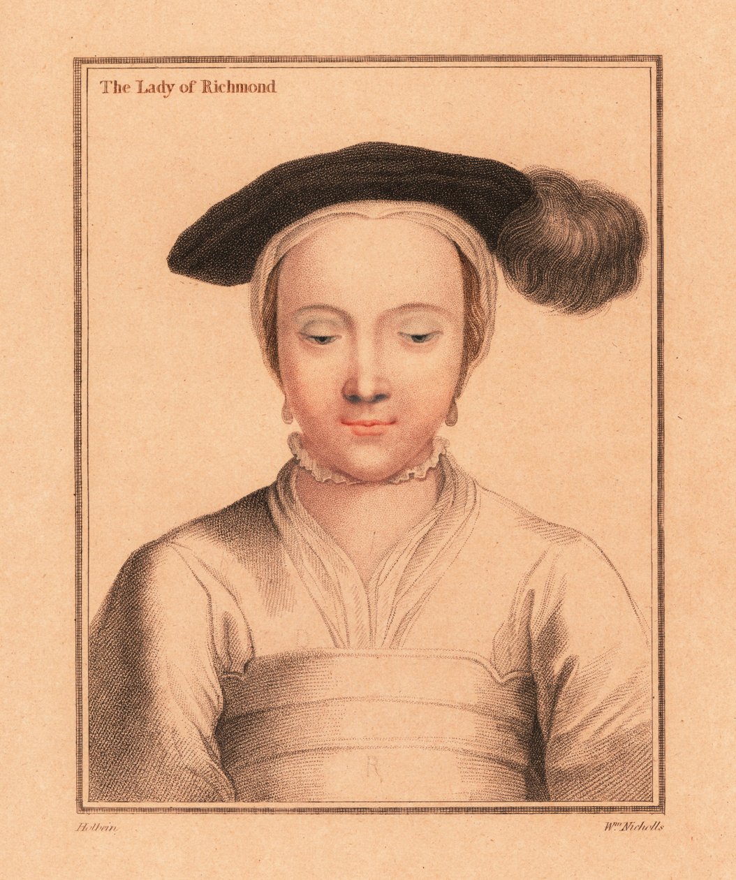 Mary FitzRoy, Richmond Düşesi ve Somerset., 1812 (gravür) by Hans (after) Holbein the Younger