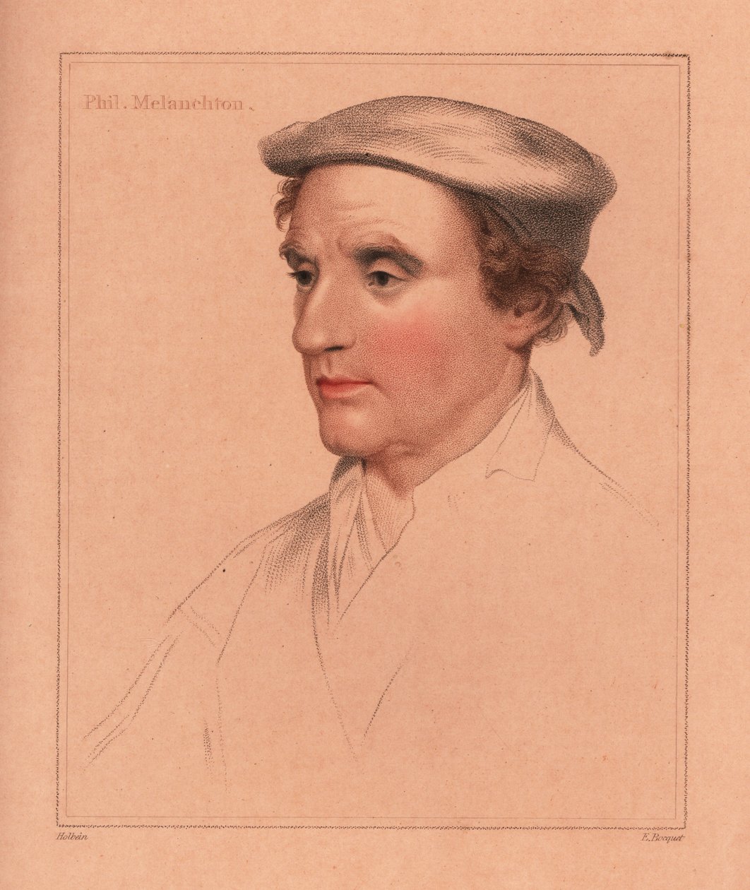 Philip Melanchton veya kimliği belirsiz adam., 1812 (gravür) by Hans (after) Holbein the Younger