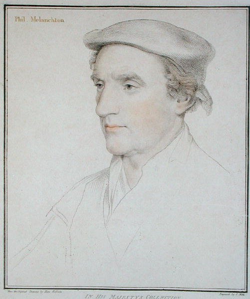 Fransesco Batolozzi (1727-1815) tarafından oyulmuş Philip Melanchton (1497-1560) portresi 1792 (gravür) by Hans (after) Holbein the Younger