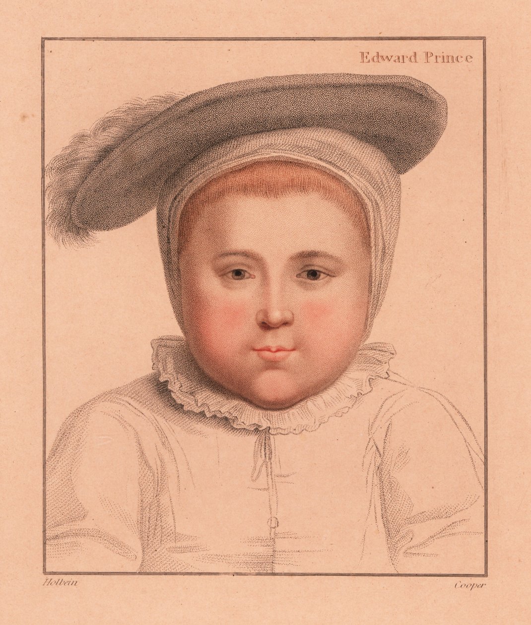 Prens Edward, 1 yaşında, daha sonra İngiltere Kralı VI. Edward, 1812 (gravür) by Hans (after) Holbein the Younger