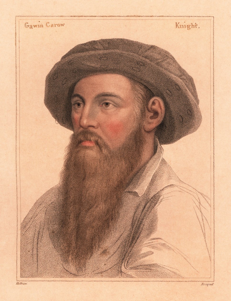 Sir Gavin Carew, Stringham'dan Sir Edmond Carew'in oğlu., 1812 (gravür) by Hans (after) Holbein the Younger