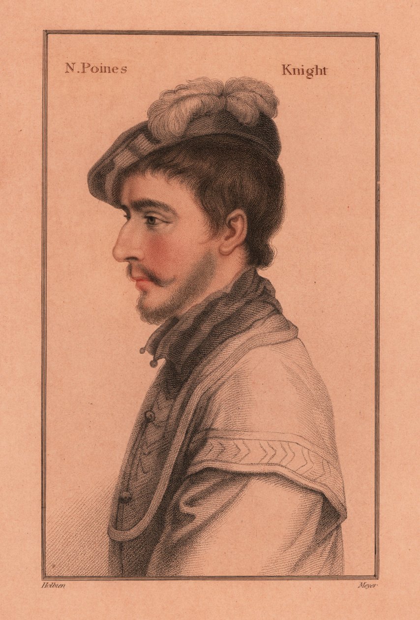 Sir Nicholas Poyntz (c.1528-1556), İngiliz saray mensubu., 1812 (gravür) by Hans (after) Holbein the Younger